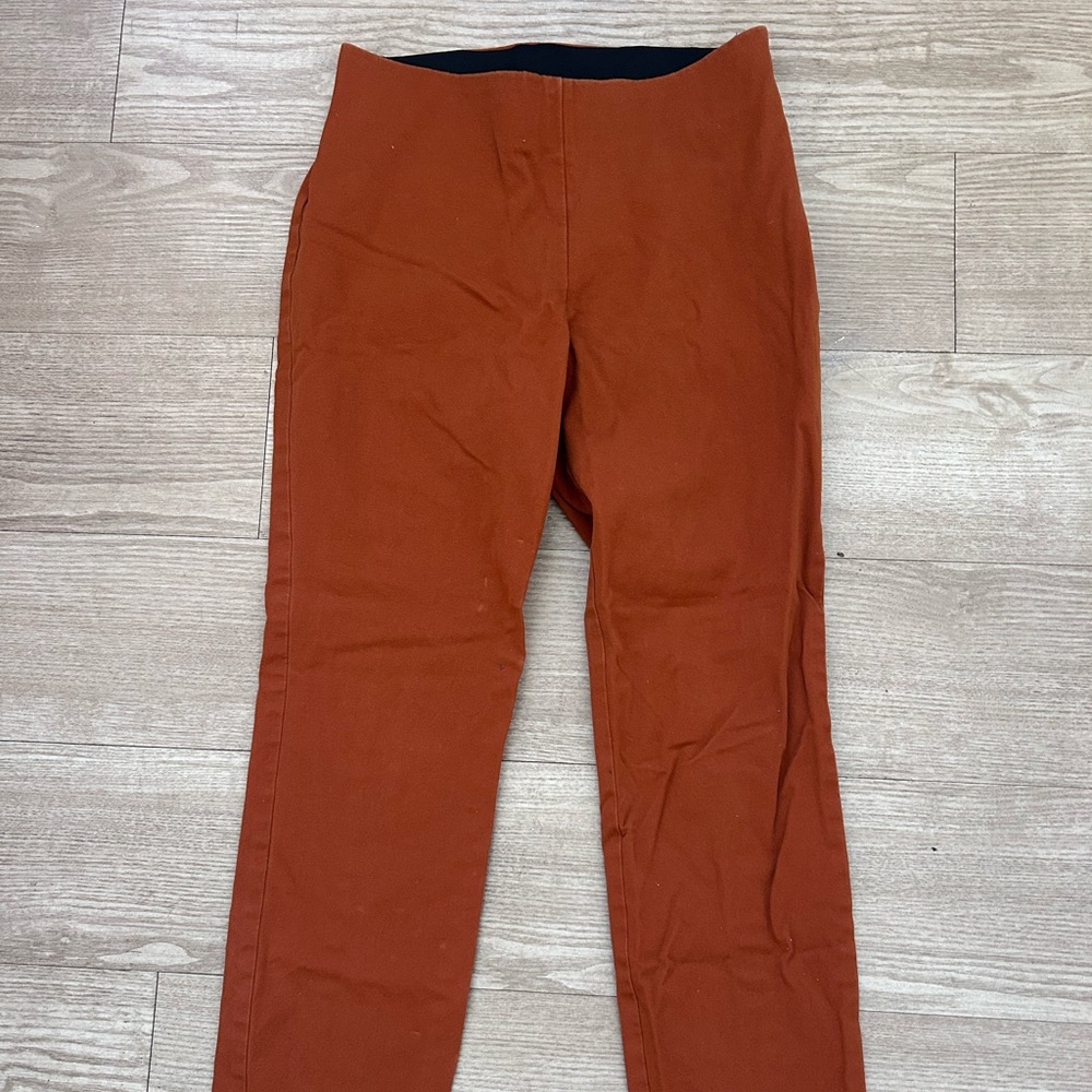 Orange stretchy pants
